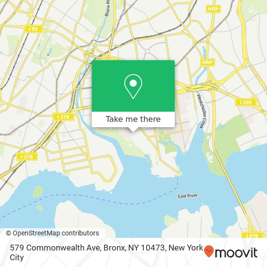 Mapa de 579 Commonwealth Ave, Bronx, NY 10473