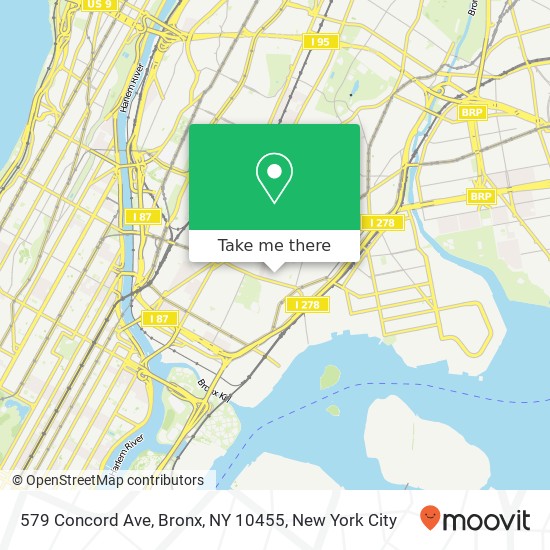 Mapa de 579 Concord Ave, Bronx, NY 10455