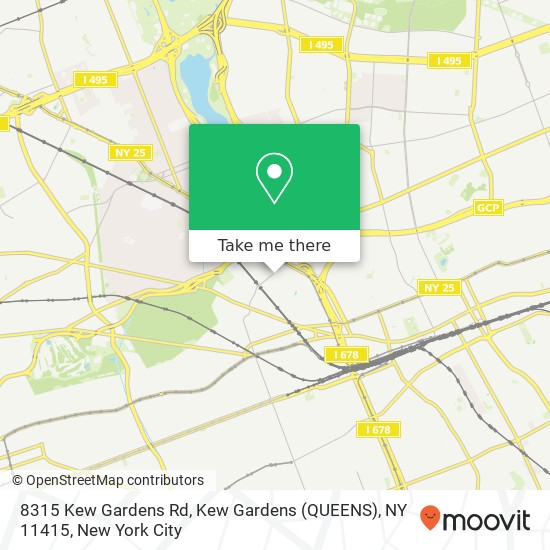 Mapa de 8315 Kew Gardens Rd, Kew Gardens (QUEENS), NY 11415
