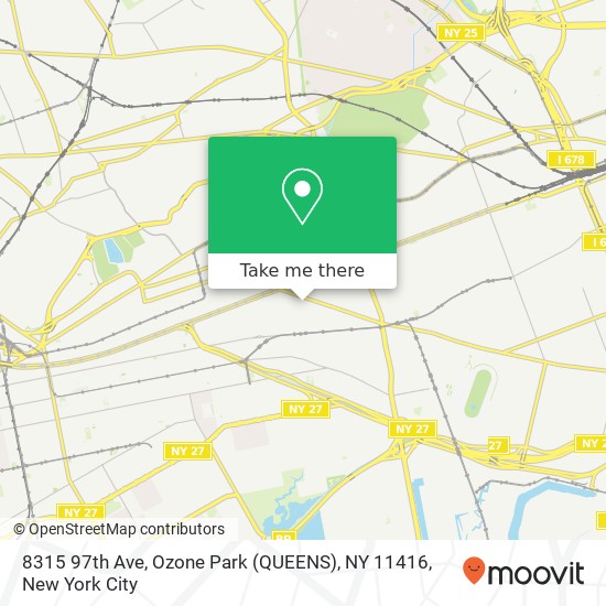 Mapa de 8315 97th Ave, Ozone Park (QUEENS), NY 11416