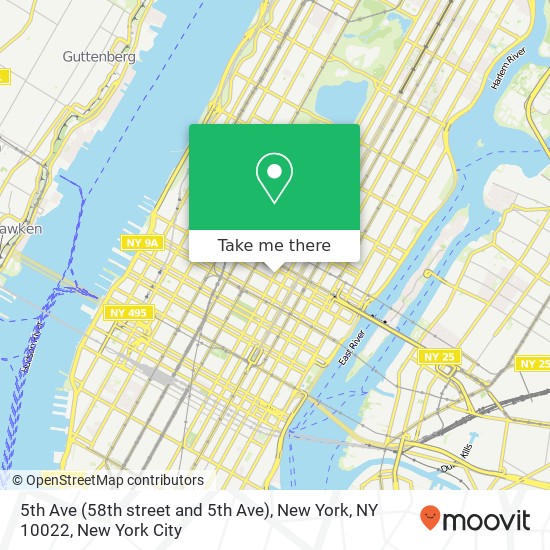 5th Ave (58th street and 5th Ave), New York, NY 10022 map