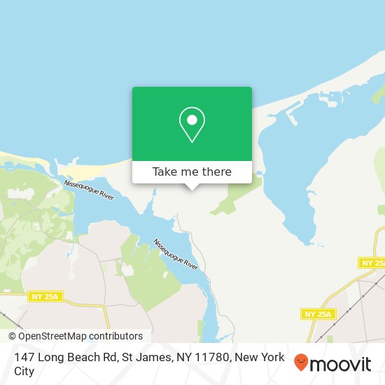 Mapa de 147 Long Beach Rd, St James, NY 11780