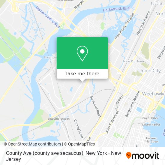 Mapa de County Ave (county ave secaucus)
