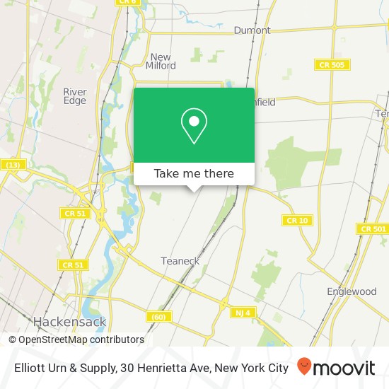 Mapa de Elliott Urn & Supply, 30 Henrietta Ave