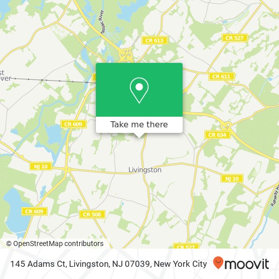 145 Adams Ct, Livingston, NJ 07039 map