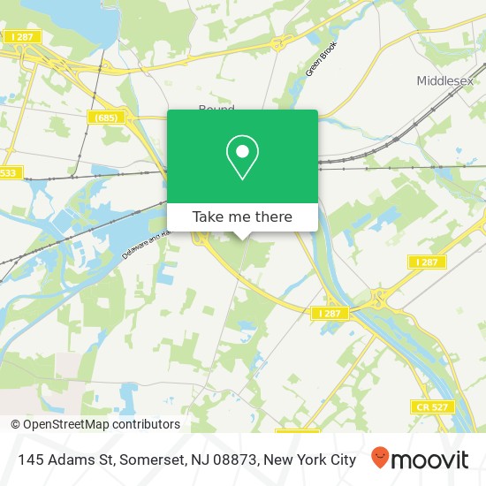 Mapa de 145 Adams St, Somerset, NJ 08873