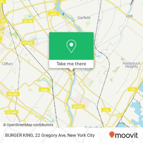 Mapa de BURGER KING, 22 Gregory Ave