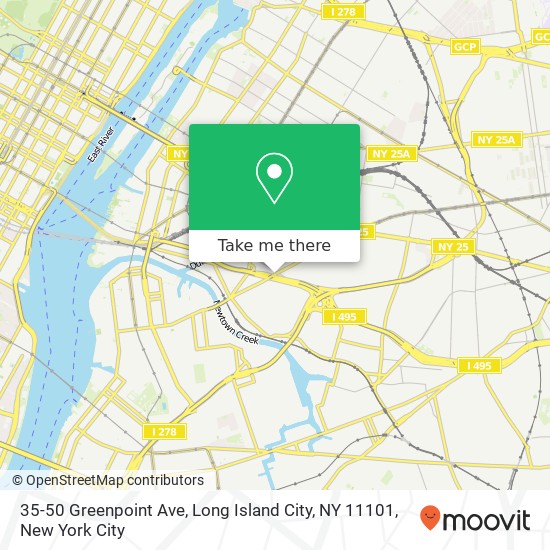 Mapa de 35-50 Greenpoint Ave, Long Island City, NY 11101