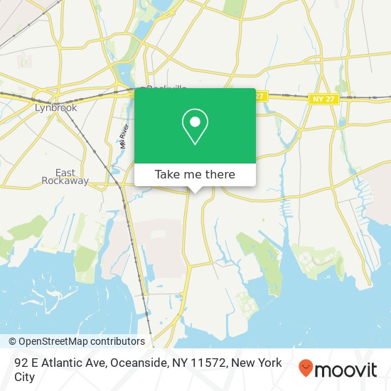Mapa de 92 E Atlantic Ave, Oceanside, NY 11572