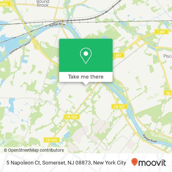 Mapa de 5 Napoleon Ct, Somerset, NJ 08873