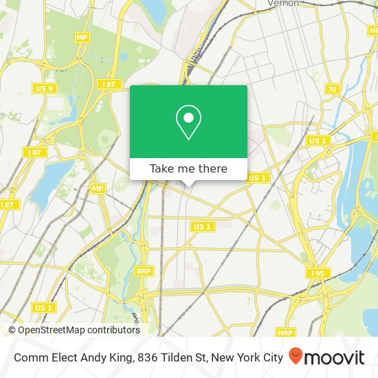Mapa de Comm Elect Andy King, 836 Tilden St