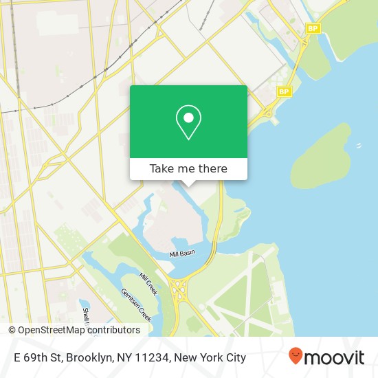 Mapa de E 69th St, Brooklyn, NY 11234
