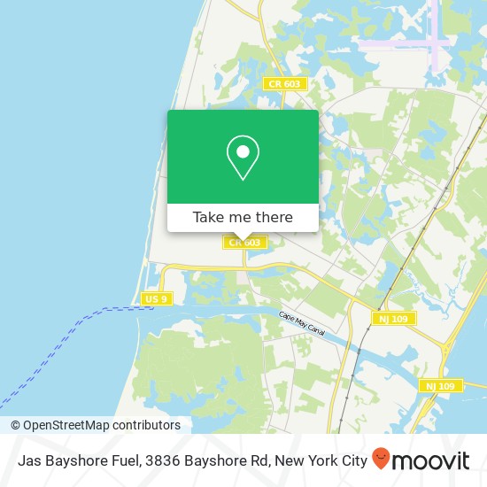 Mapa de Jas Bayshore Fuel, 3836 Bayshore Rd
