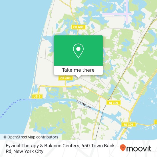 Mapa de Fyzical Therapy & Balance Centers, 650 Town Bank Rd