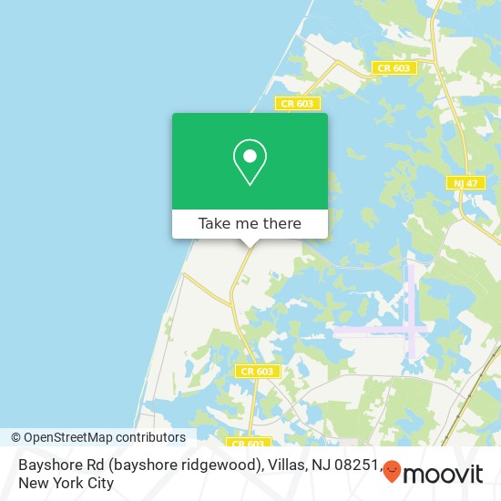 Mapa de Bayshore Rd (bayshore ridgewood), Villas, NJ 08251