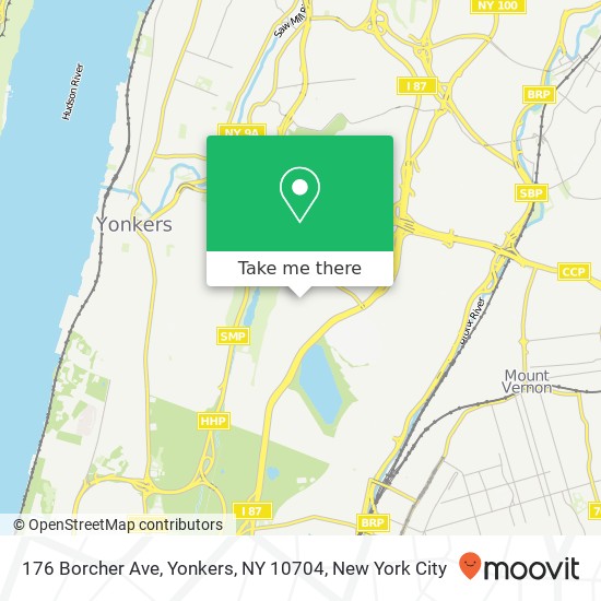 Mapa de 176 Borcher Ave, Yonkers, NY 10704