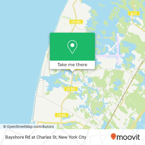Mapa de Bayshore Rd at Charles St