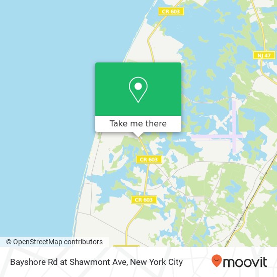 Mapa de Bayshore Rd at Shawmont Ave