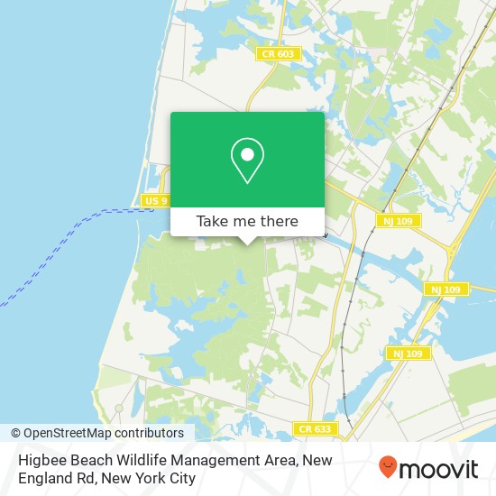 Mapa de Higbee Beach Wildlife Management Area, New England Rd