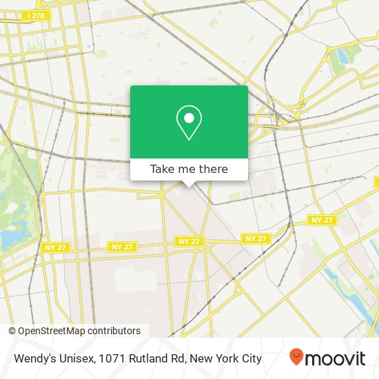 Mapa de Wendy's Unisex, 1071 Rutland Rd