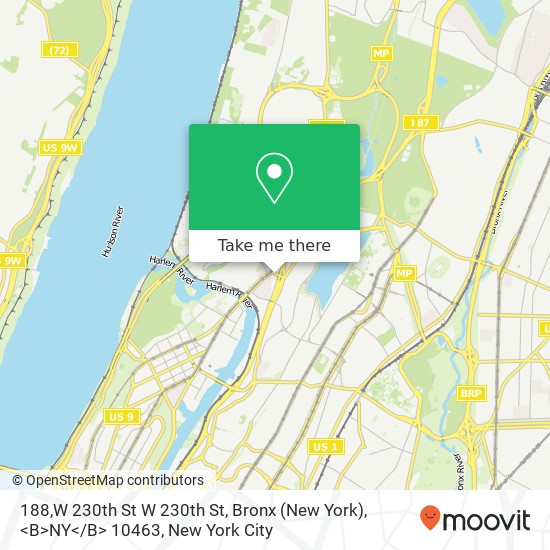 Mapa de 188,W 230th St W 230th St, Bronx (New York), <B>NY< / B> 10463