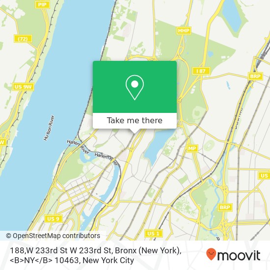 188,W 233rd St W 233rd St, Bronx (New York), <B>NY< / B> 10463 map