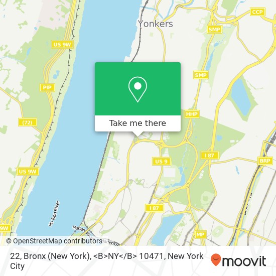 22, Bronx (New York), <B>NY< / B> 10471 map