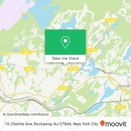 Mapa de 16 Chester Ave, Rockaway, NJ 07866