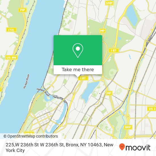 Mapa de 225,W 236th St W 236th St, Bronx, NY 10463