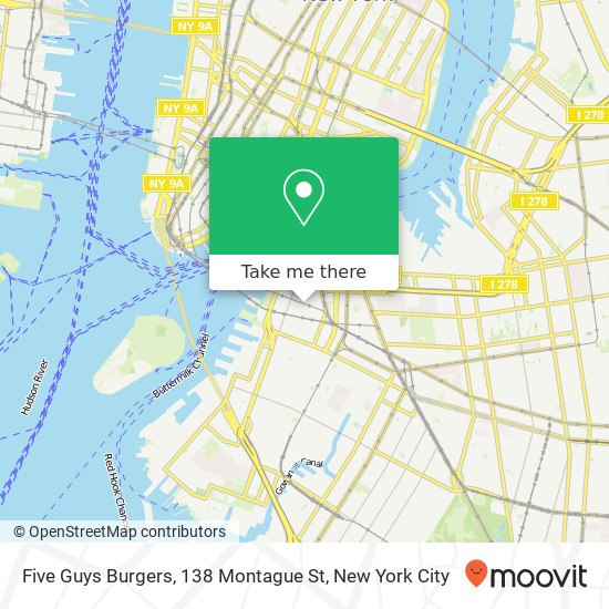 Mapa de Five Guys Burgers, 138 Montague St