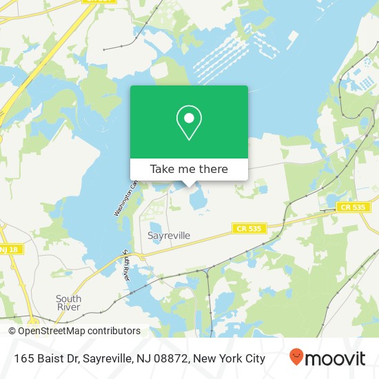 Mapa de 165 Baist Dr, Sayreville, NJ 08872