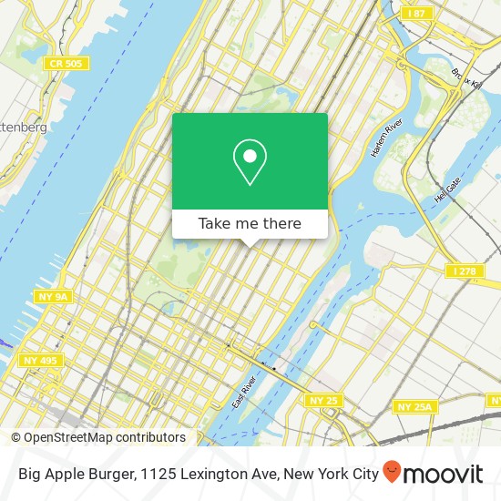 Big Apple Burger, 1125 Lexington Ave map