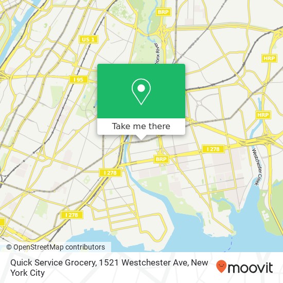 Mapa de Quick Service Grocery, 1521 Westchester Ave