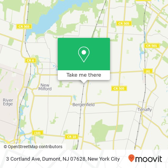 Mapa de 3 Cortland Ave, Dumont, NJ 07628