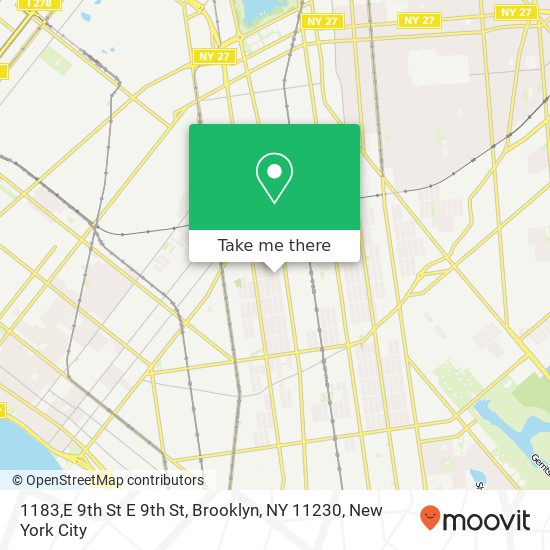 Mapa de 1183,E 9th St E 9th St, Brooklyn, NY 11230