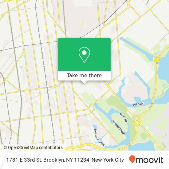 Mapa de 1781 E 33rd St, Brooklyn, NY 11234