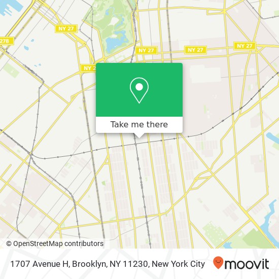 Mapa de 1707 Avenue H, Brooklyn, NY 11230