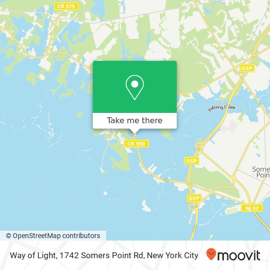 Mapa de Way of Light, 1742 Somers Point Rd