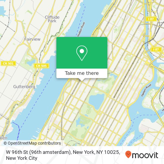 Mapa de W 96th St (96th amsterdam), New York, NY 10025
