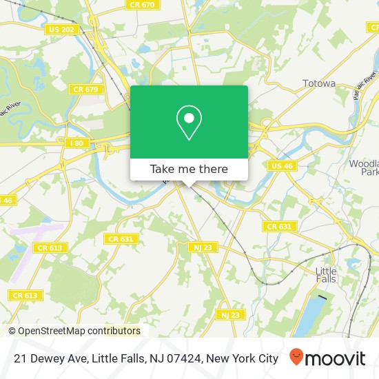 Mapa de 21 Dewey Ave, Little Falls, NJ 07424