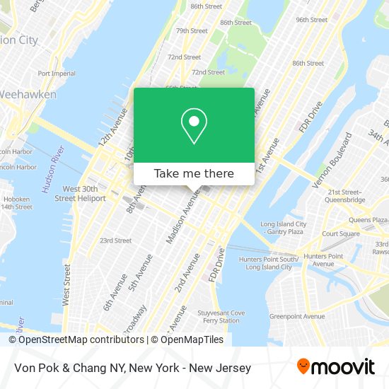 Mapa de Von Pok & Chang NY