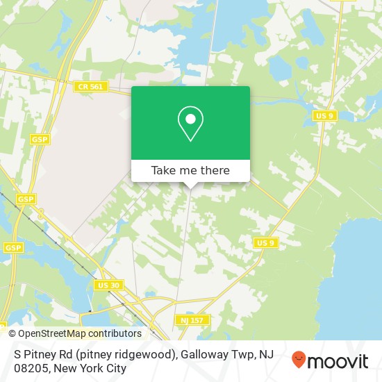 Mapa de S Pitney Rd (pitney ridgewood), Galloway Twp, NJ 08205