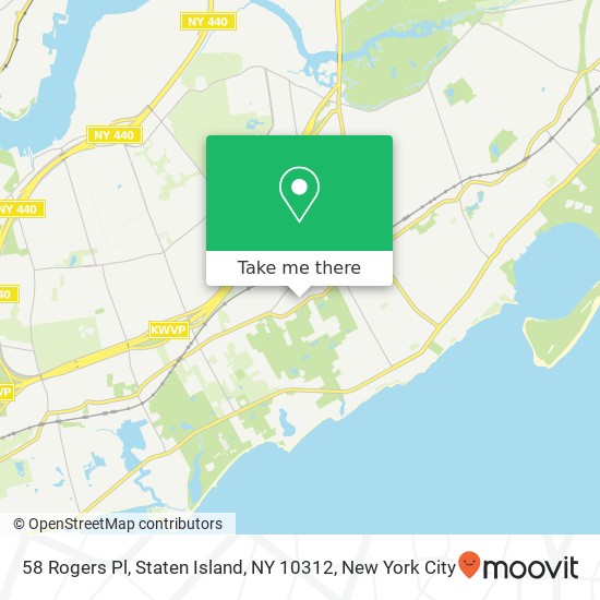 Mapa de 58 Rogers Pl, Staten Island, NY 10312