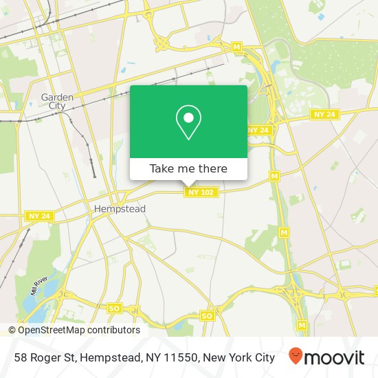 Mapa de 58 Roger St, Hempstead, NY 11550