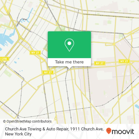 Mapa de Church Ave Towing & Auto Repair, 1911 Church Ave
