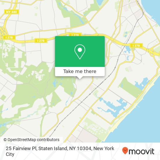 Mapa de 25 Fairview Pl, Staten Island, NY 10304