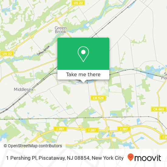 Mapa de 1 Pershing Pl, Piscataway, NJ 08854