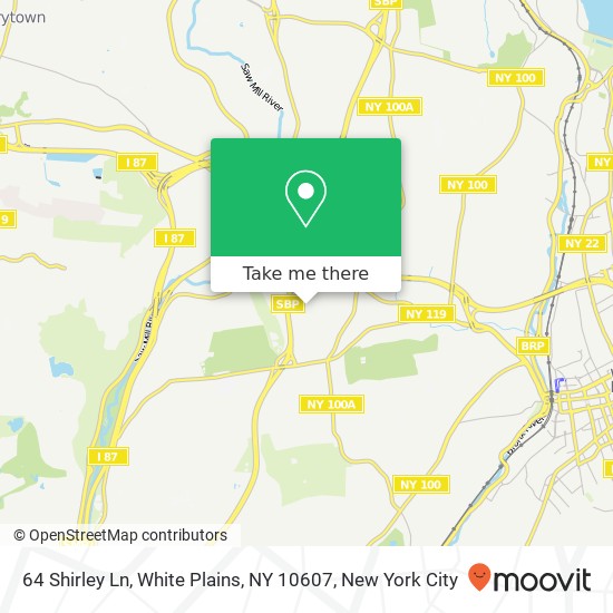 64 Shirley Ln, White Plains, NY 10607 map