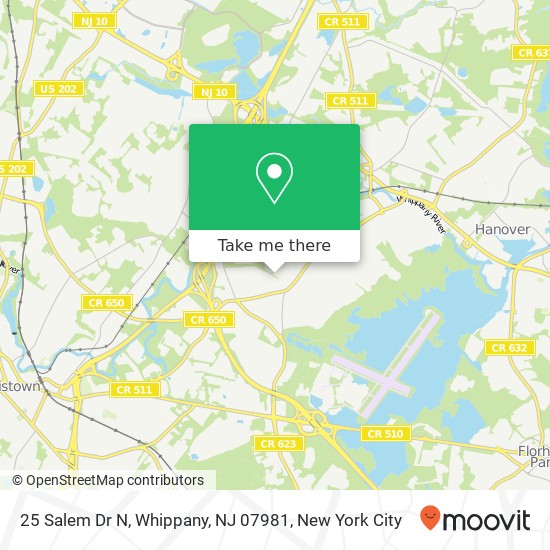 Mapa de 25 Salem Dr N, Whippany, NJ 07981