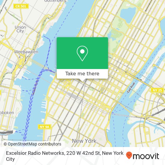 Mapa de Excelsior Radio Networks, 220 W 42nd St